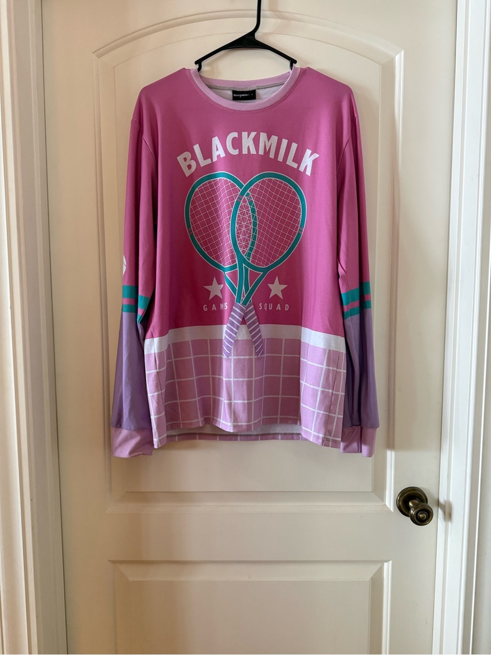 BlackMilk Pink & Teal Tennis Heart Long Sleeve Top